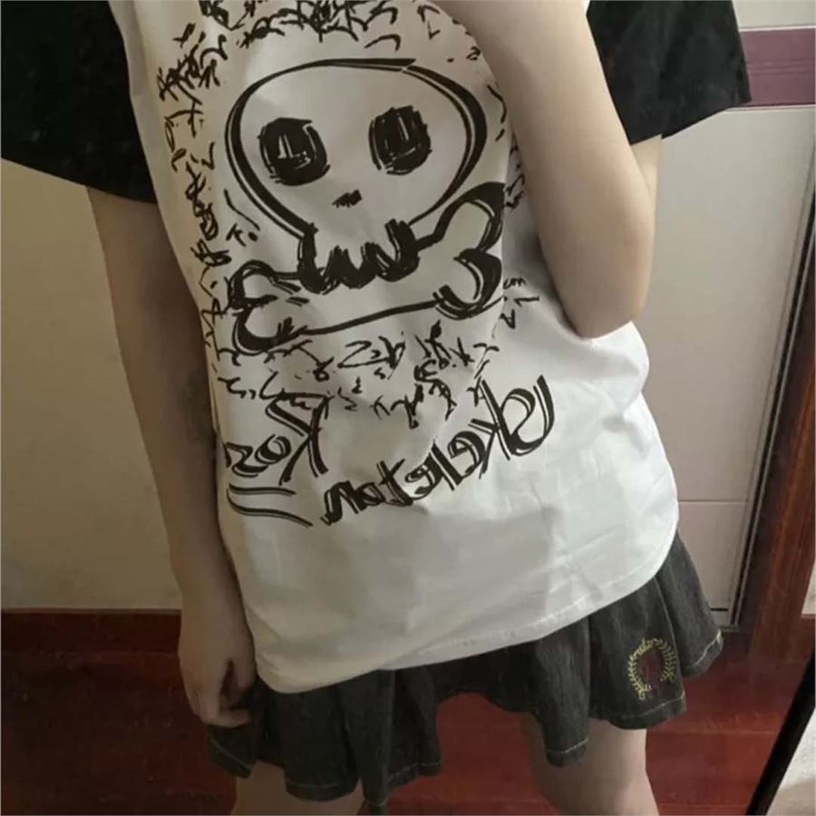 Beyaz Skeleton Rose Graffiti Raglan (Unisex) T-Shirt