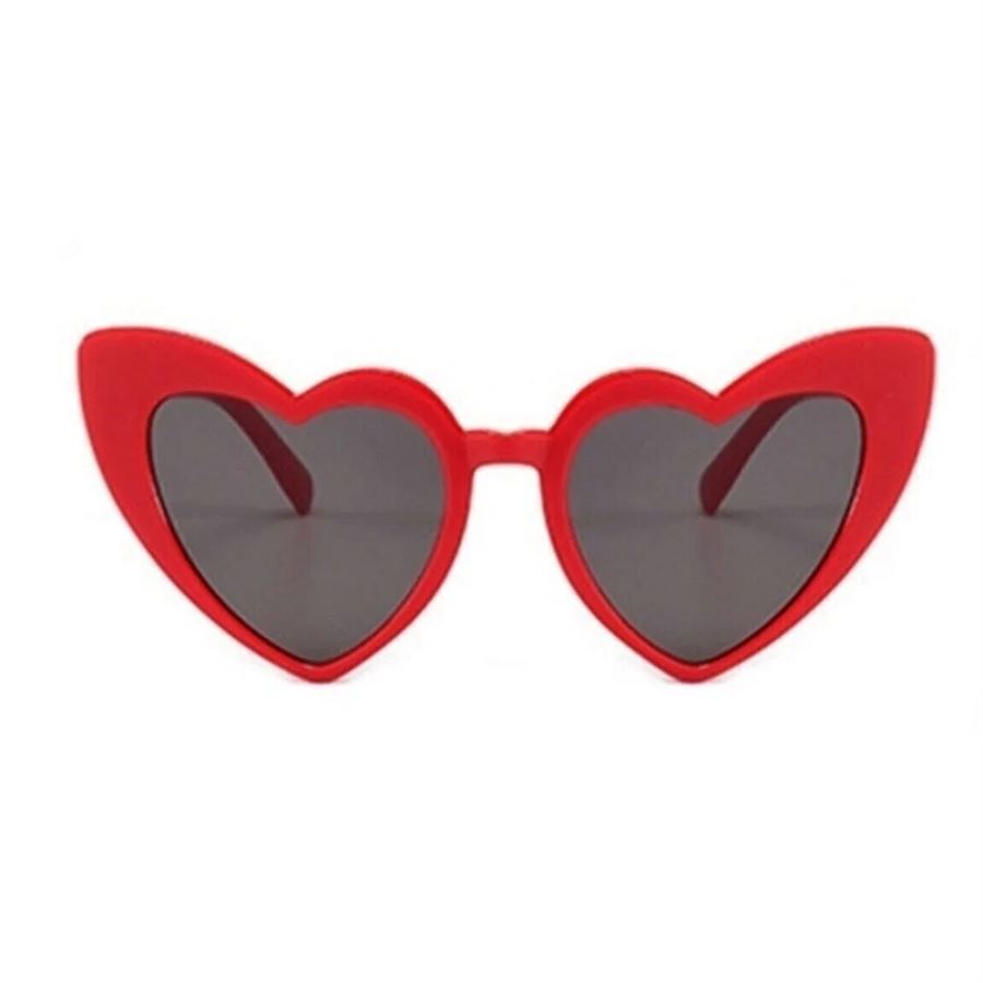 Kırmızı Kalp Çerçeveli Tasarım Cat Eye Bayan Güneş Gözlüğü
