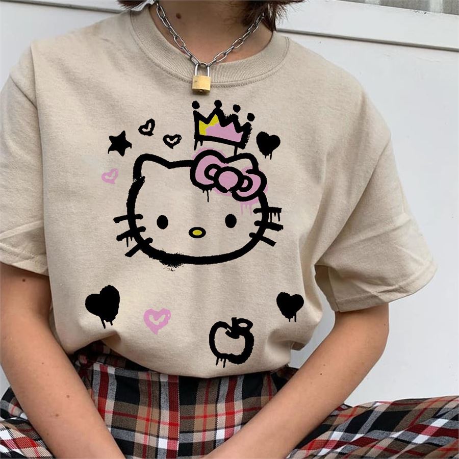 Bej Hello Kitty Graffiti (Unisex) T-Shirt