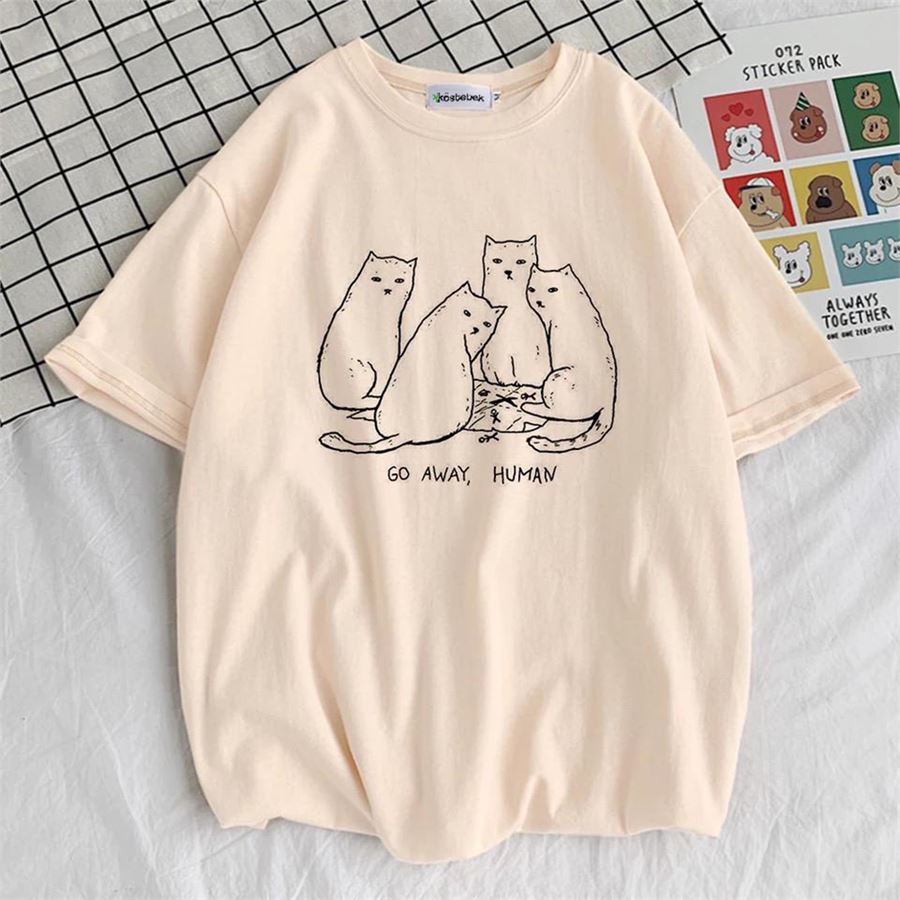Bej Cats - Go Away Human (Unisex) T-Shirt