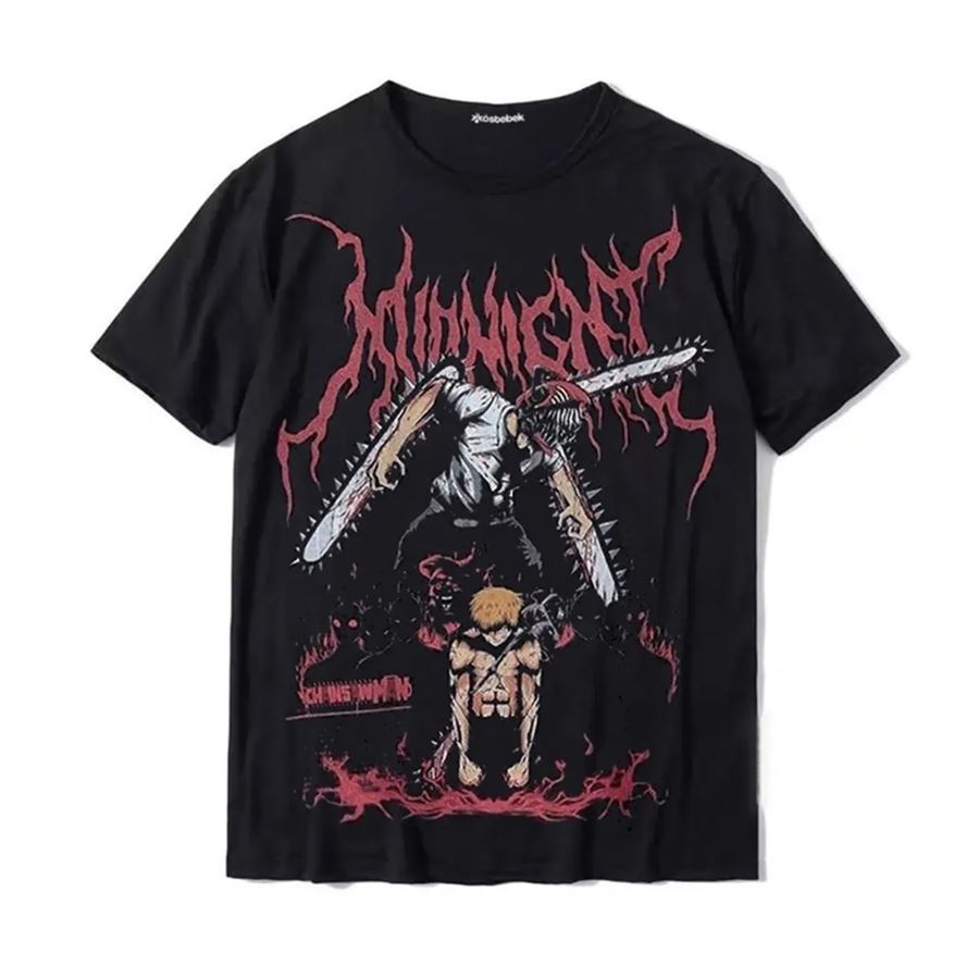 Siyah Anime : Chainsaw Man - Denji In Darkness (Unisex) T-Shirt