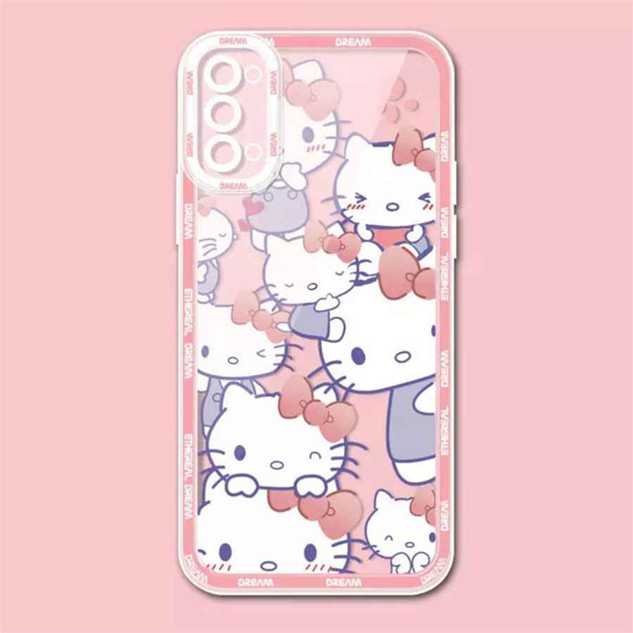 Pembe Lovely Hello Kitty Faces Collage İphone Telefon Kılıfları