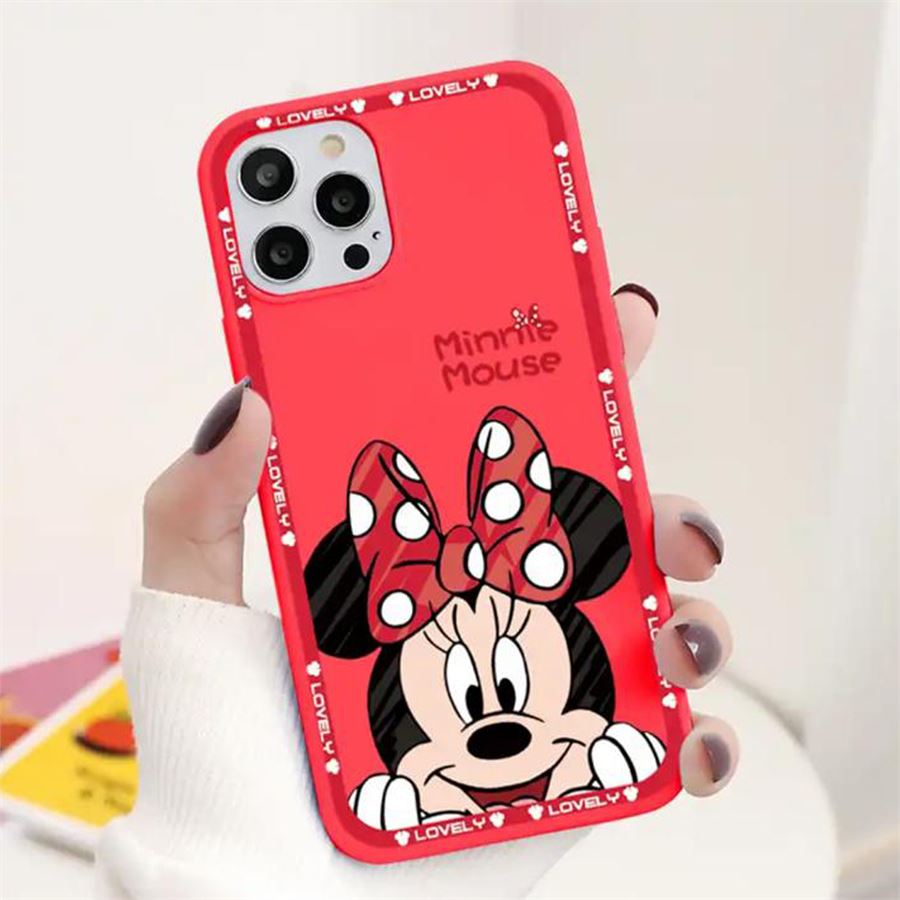 Minnie Mouse Face Kırmızı İphone Telefon Kılıfları