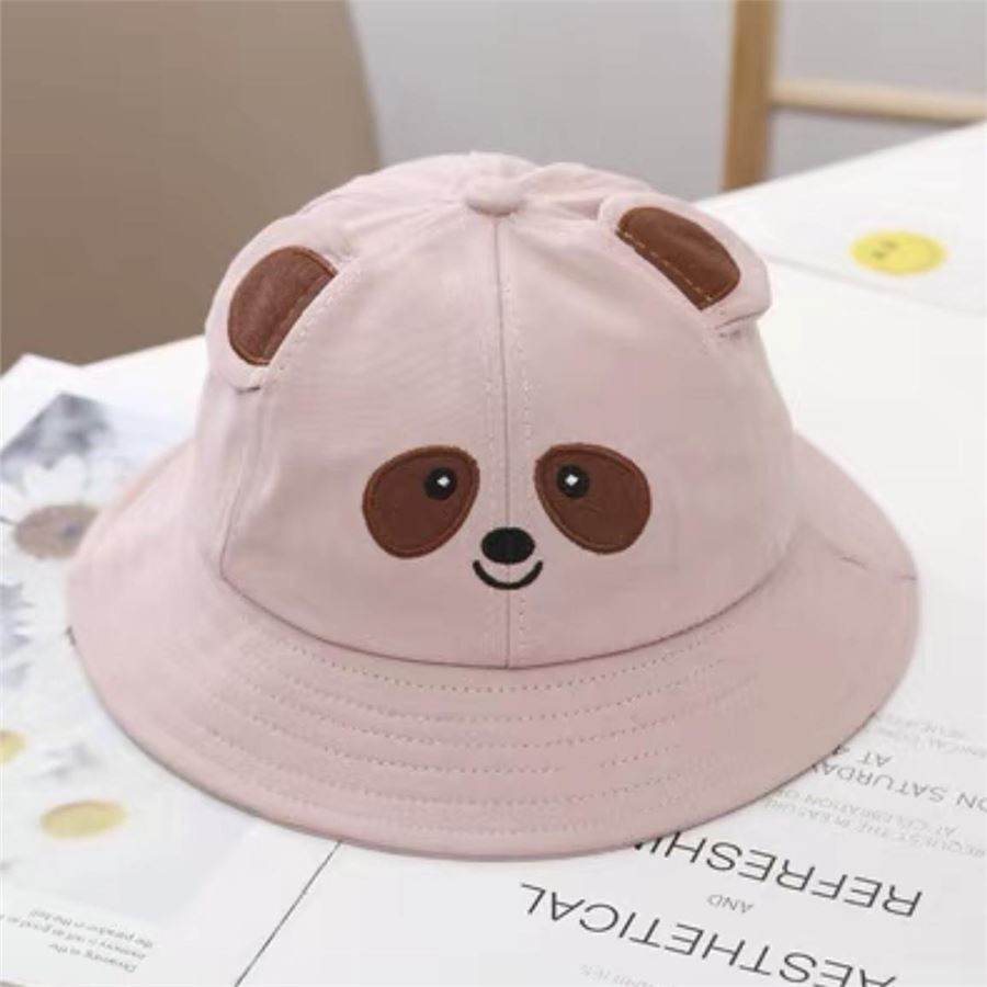 Pembe Sevimli Panda Kulaklı Bucket Şapka