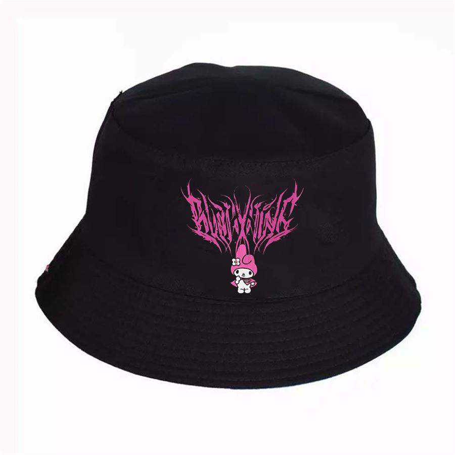 Siyah Anime My Melody - Sanrio Bucket Şapka