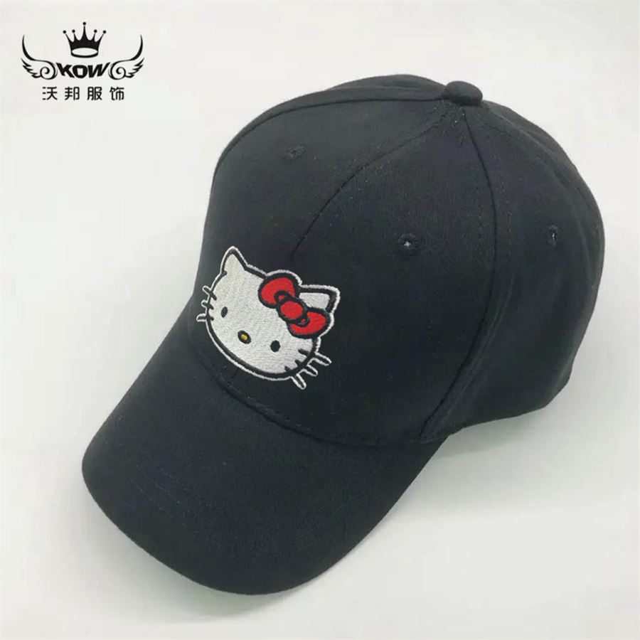 Siyah Hello Kitty Face Şapka