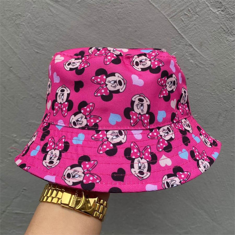 Pembe Minnie Mouse Kolaj Çocuk Bucket Şapka