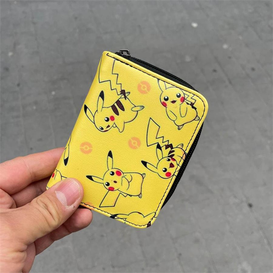 Sarı Pokemon - Pikachu Kolaj Kısa Cüzdan