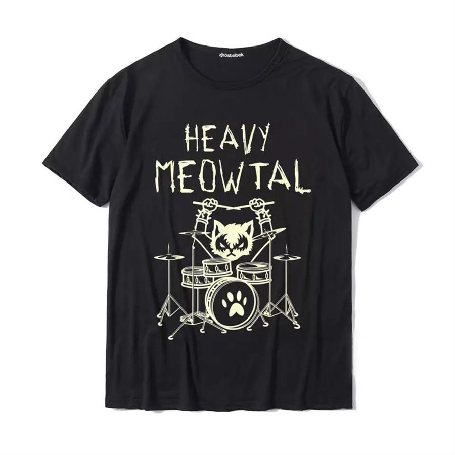 Siyah Rocker Cat - Heavy Meowtal (Unisex) T-Shirt
