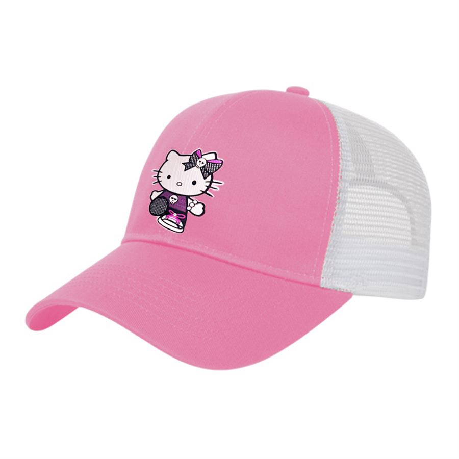 Pembe Beyaz Gothic Hello Kitty Şapka