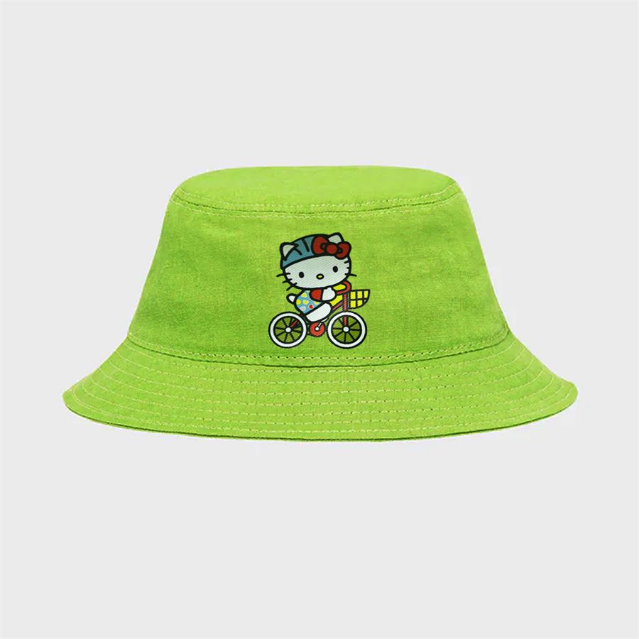 Yeşil Hello Kitty Bisiklet Bucket Şapka