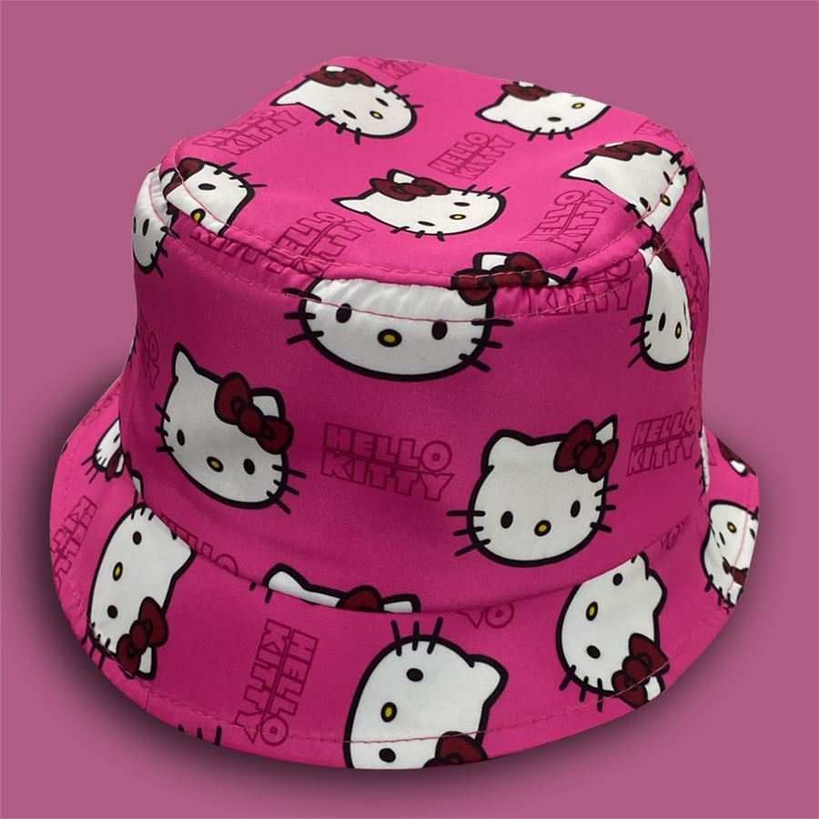 Pembe Hello Kitty Kolaj Bucket Şapka