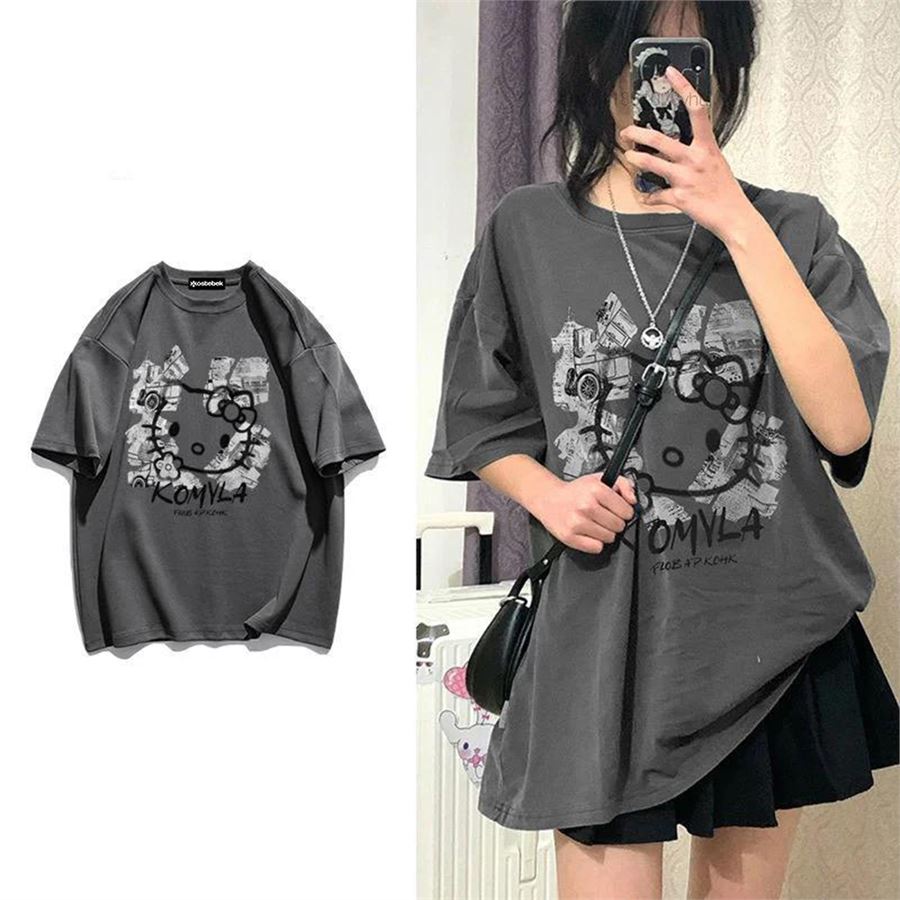 Füme Hello Kitty Grunge Kolaj (Unisex) T-Shirt