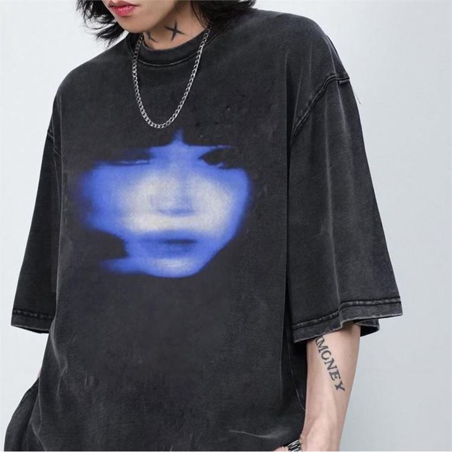 Siyah Halogen Blue Face (Unisex) T-Shirt
