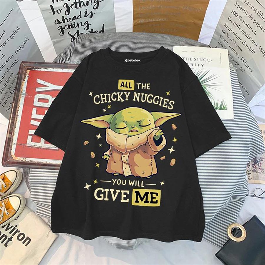 Siyah Star Wars - Baby Yoda Grogu : Chicky Nuggies (Unisex) T-Shirt