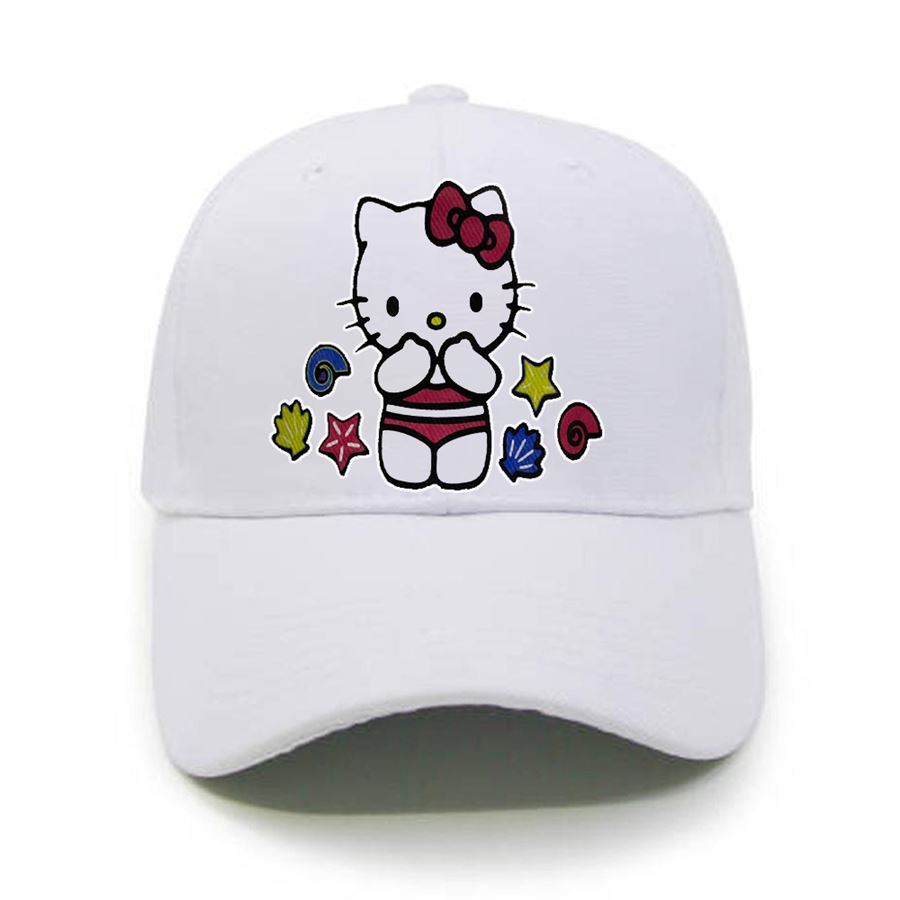 Beyaz Hello Kitty Stars And Oysters Şapka