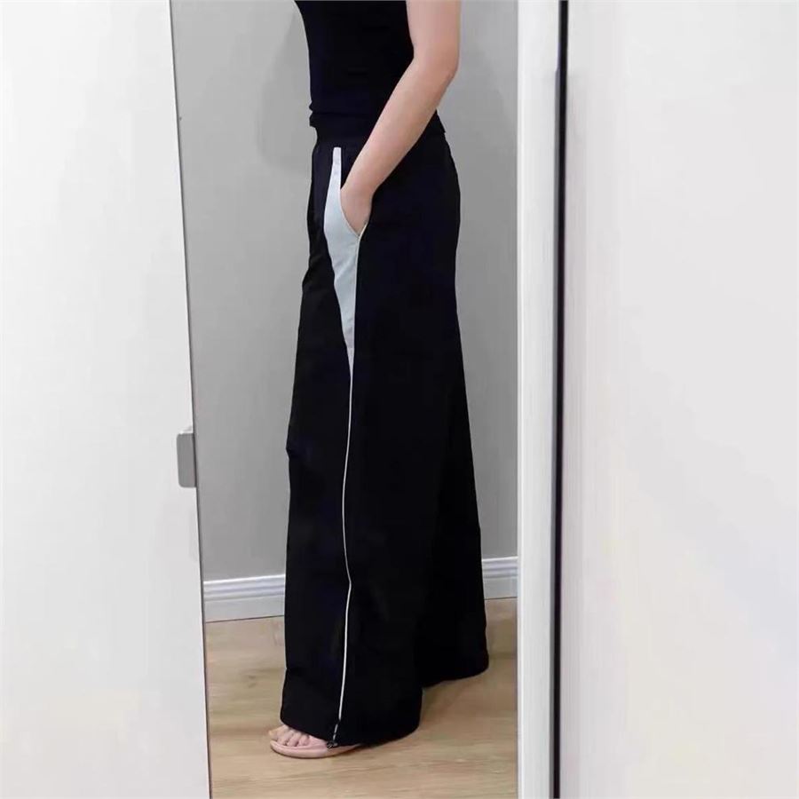 Siyah Retro Kolej Model Lastikli Pantolon