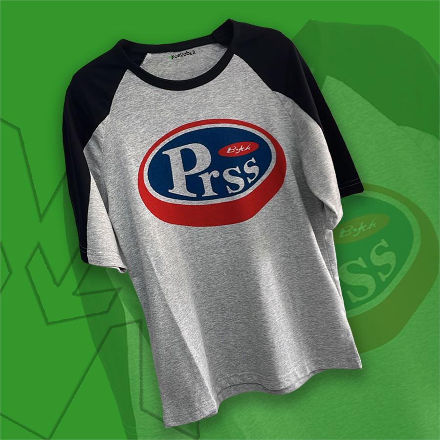 Gri Raglan Vintage PRSS (Unisex) T-Shirt