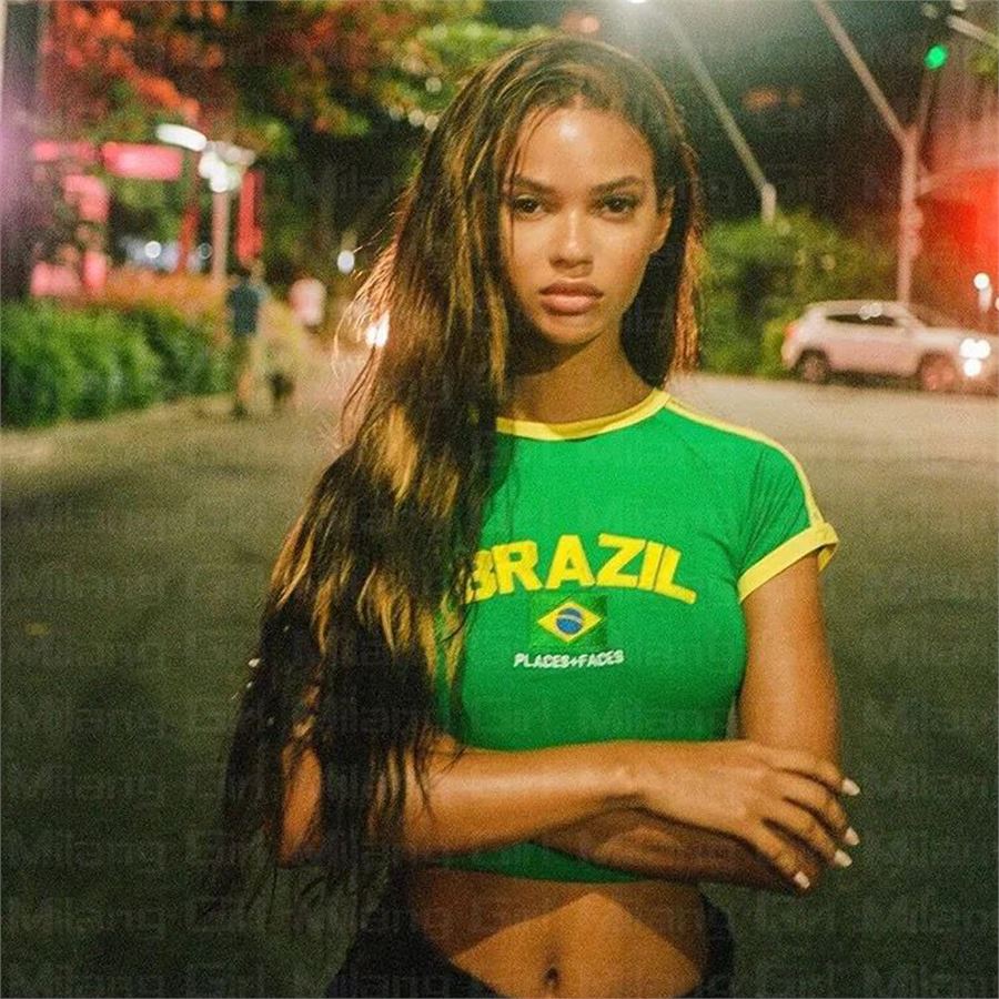 Yeşil Brazil Places And Faces Yarım T-Shirt