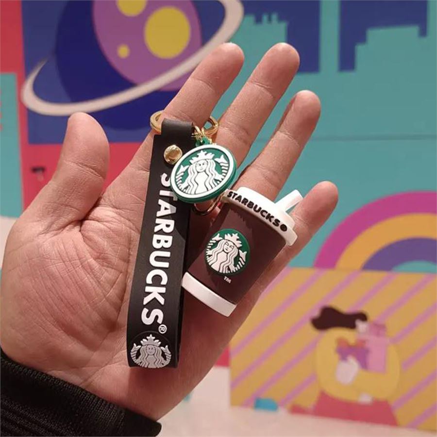 Kahverengi Starbucks Cup Silikon Anahtarlık