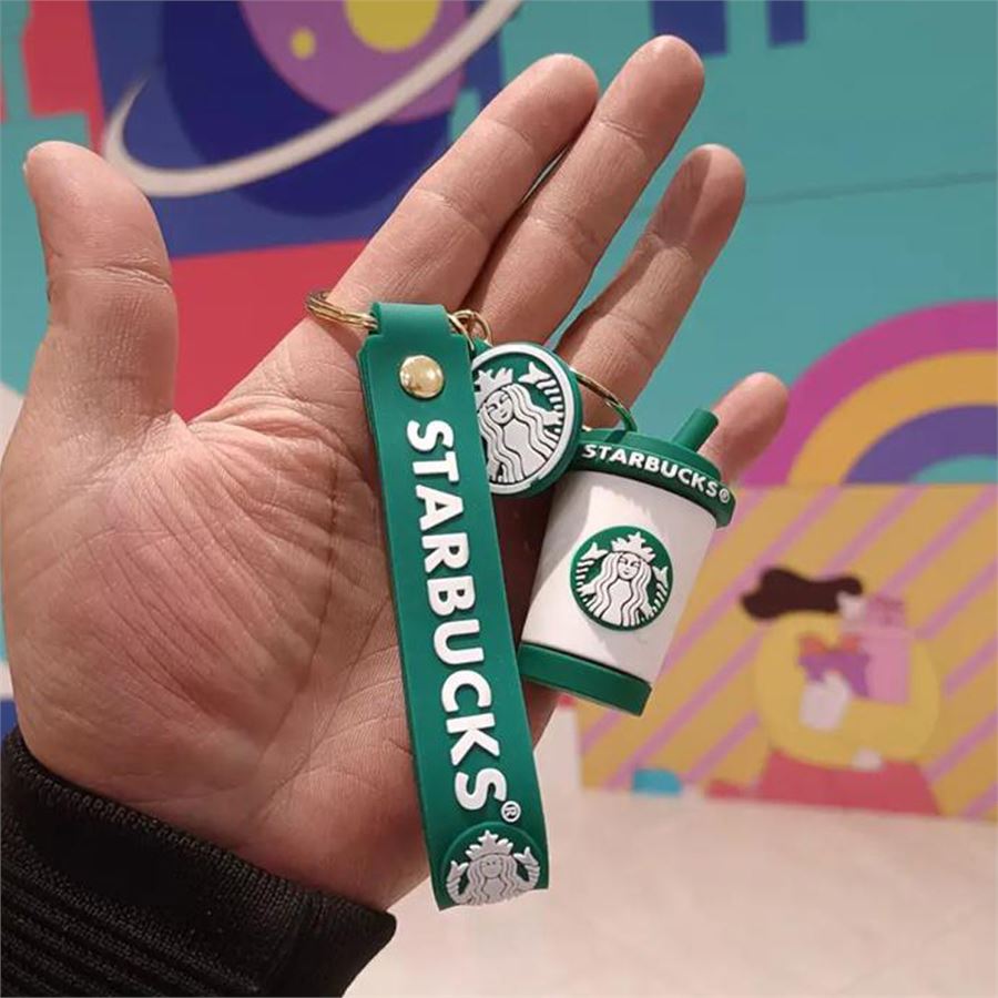 Beyaz Starbucks Cup Silikon Anahtarlık