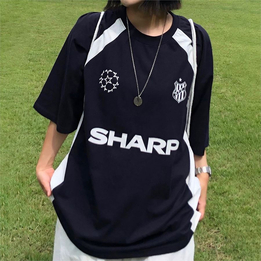 Siyah Sharp College Jersey (Unisex) T-Shirt