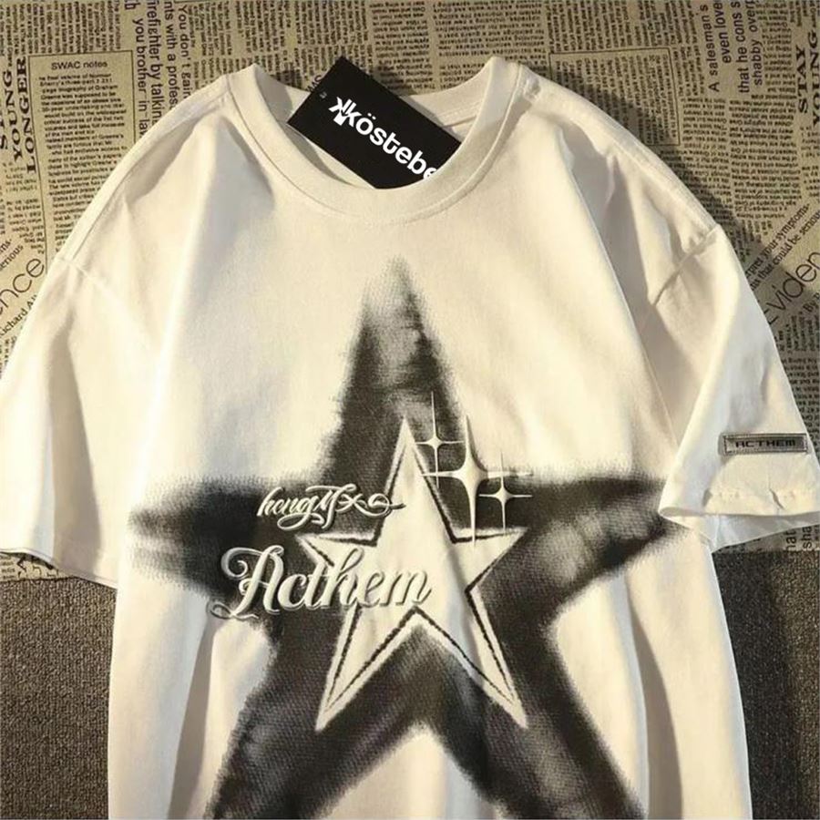 Beyaz Acthem Shining Star (Unisex) T-Shirt