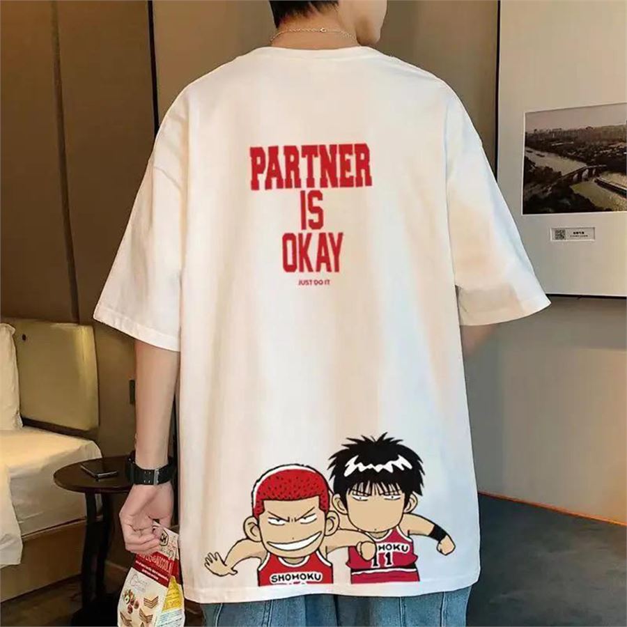 Beyaz Anime Slam Dunk - Partner Is Okay (Unisex) T-Shirt
