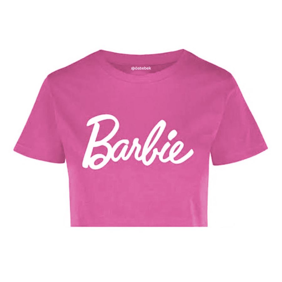 Pembe Barbie Basic Yarım T-Shirt
