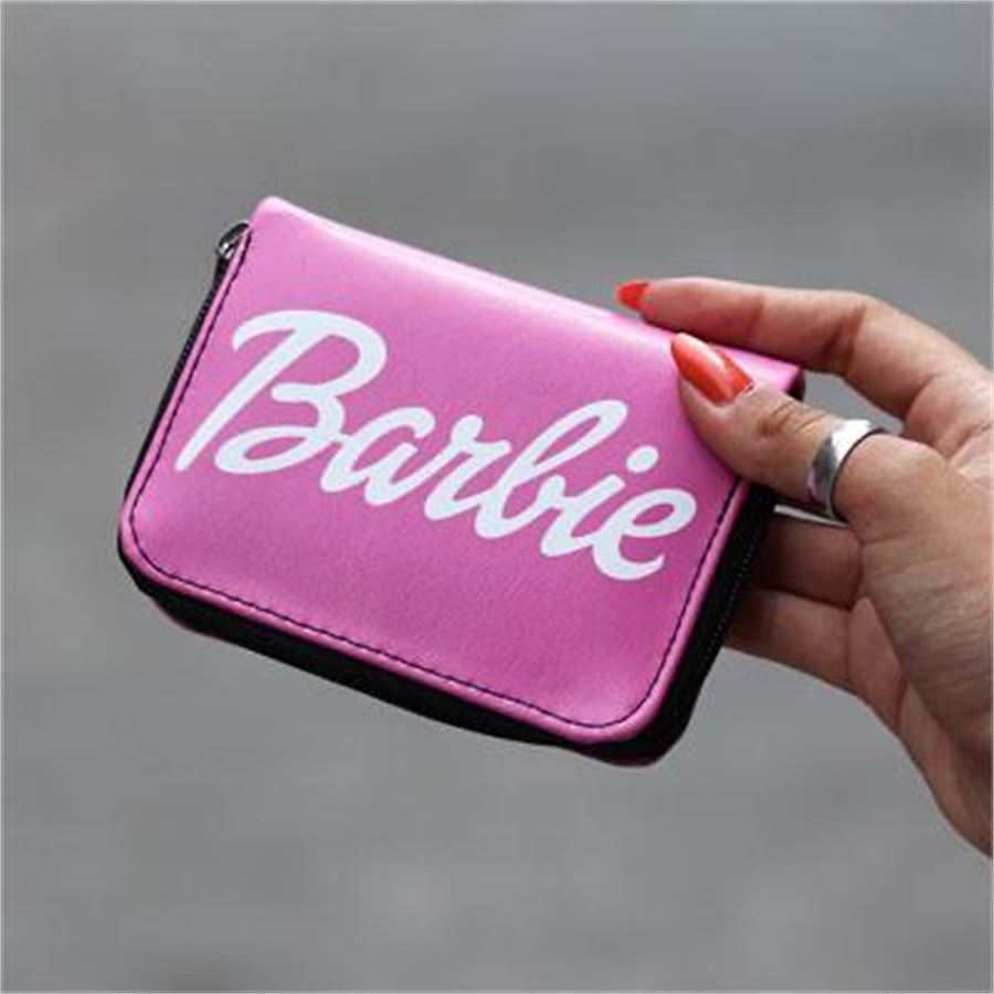 Pembe Barbie Logo Kısa Cüzdan