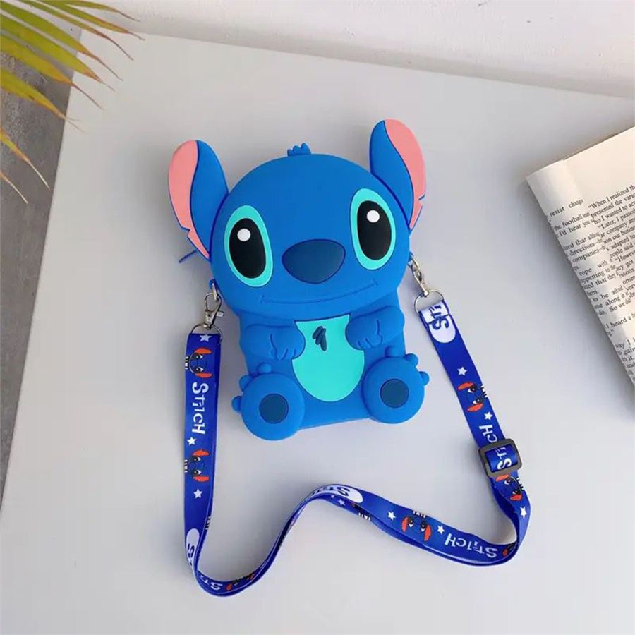 Büyük Boy Mavi Stitch Silikon Askılı Çanta
