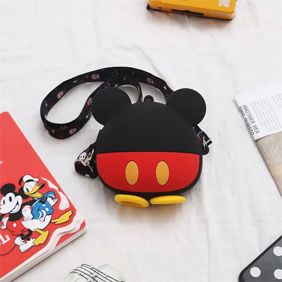 Küçük Boy Yuvarlak Mickey Mouse Silikon Askılı Çanta