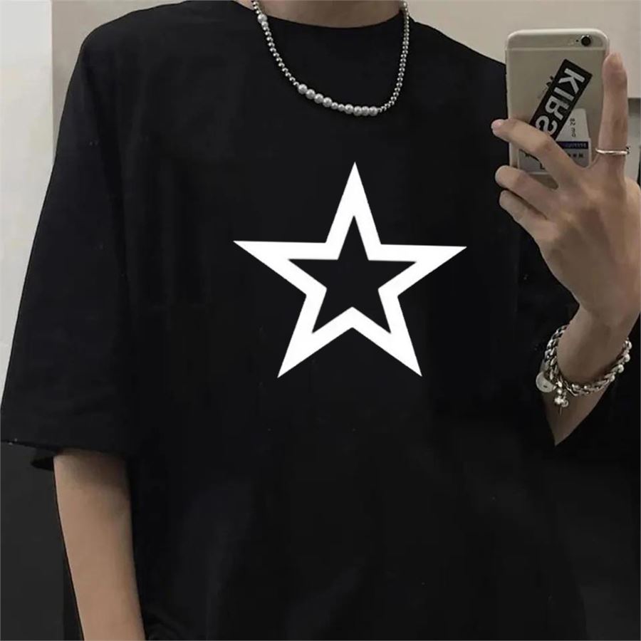Siyah Single Star (Unisex) T-Shirt