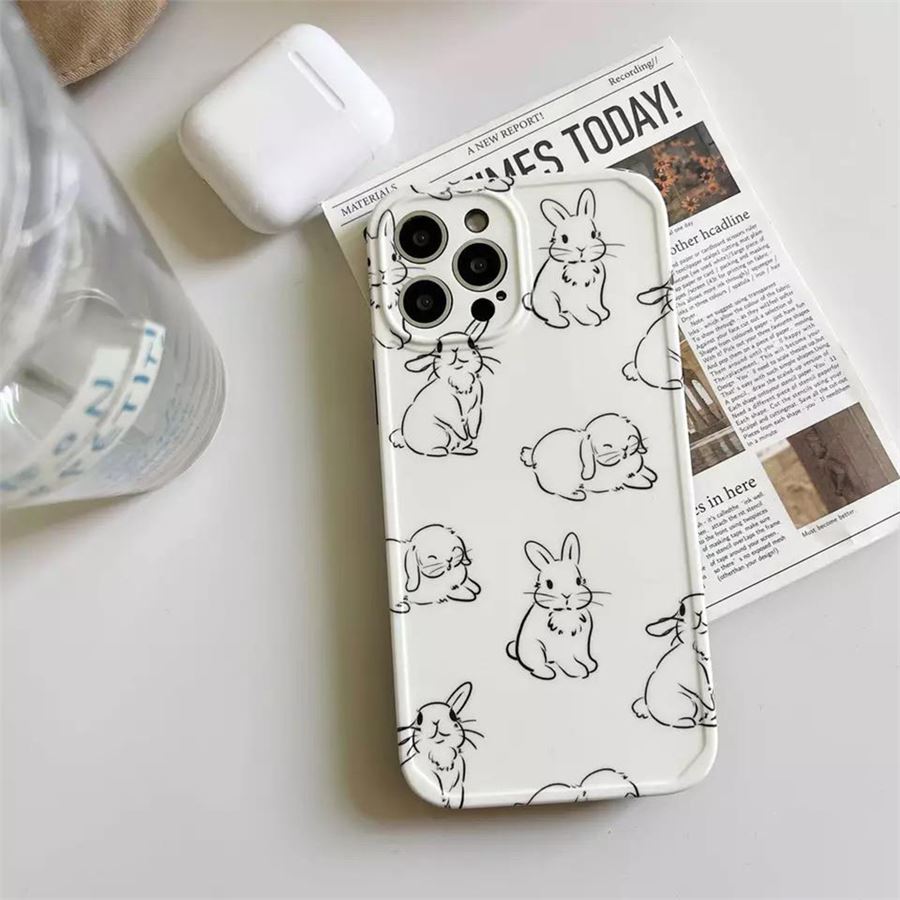 Sevimli Tavşan Kolaj İphone Telefon Kılıfları