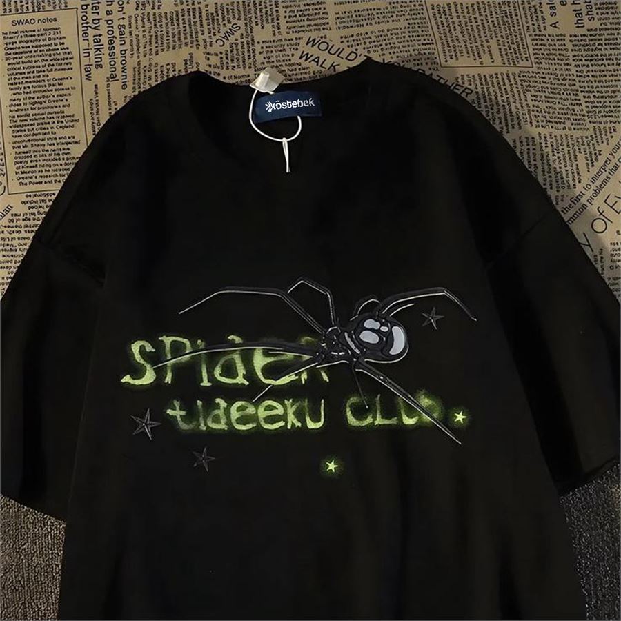 Siyah Spider Club (Unisex) T-Shirt