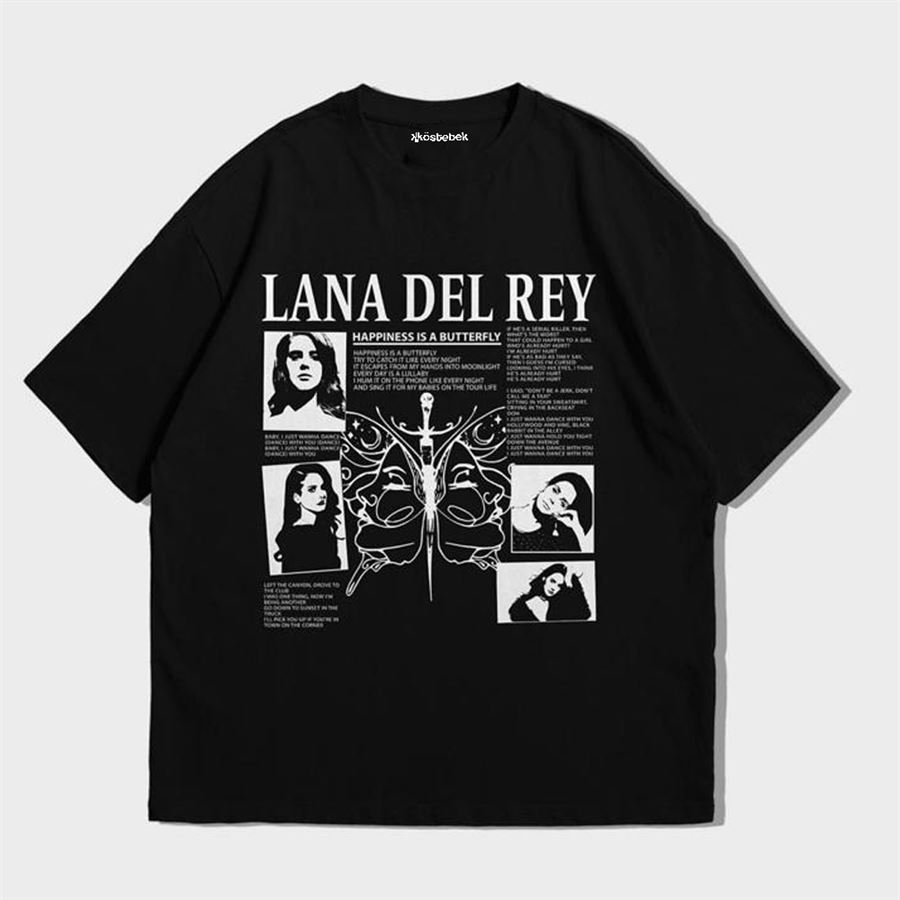Siyah Lana Del Rey - Happiness Is A Butterfly (Unisex) T-Shirt
