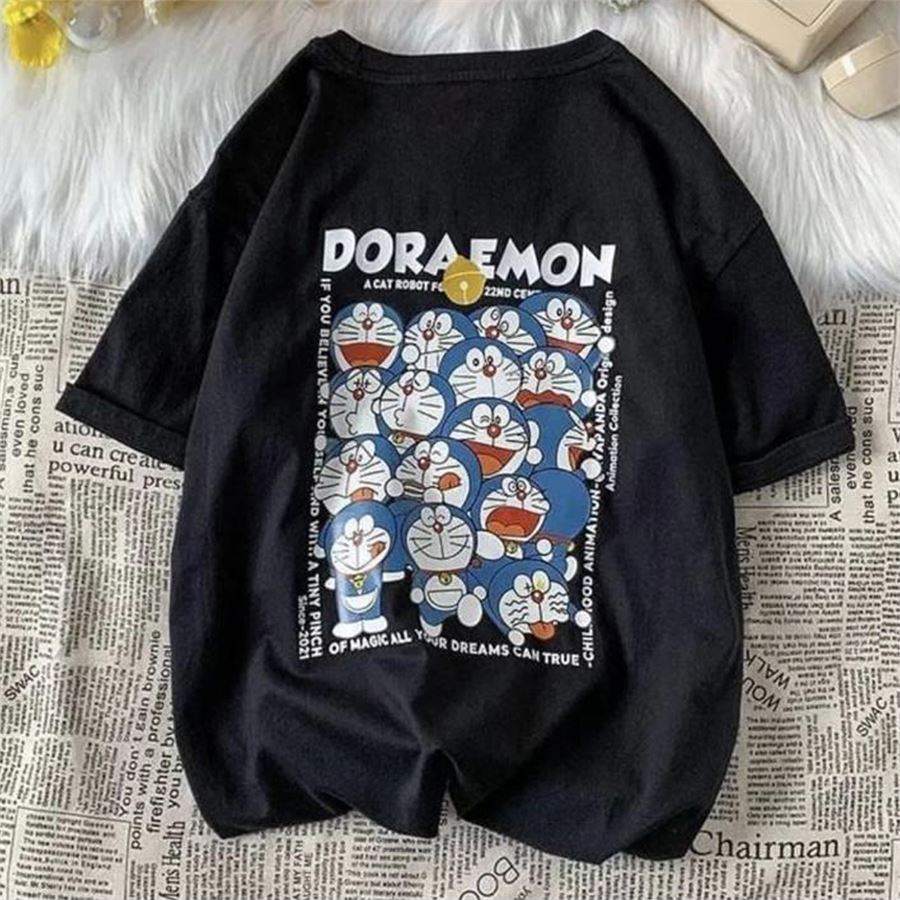 Siyah Anime Doraemon - All Your Dream (Unisex) T-Shirt