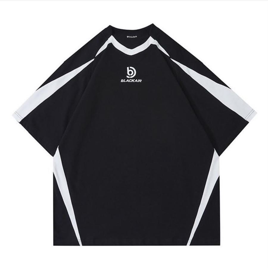 Beyaz Şeritli Siyah Blackair Retro (Unisex) T-Shirt