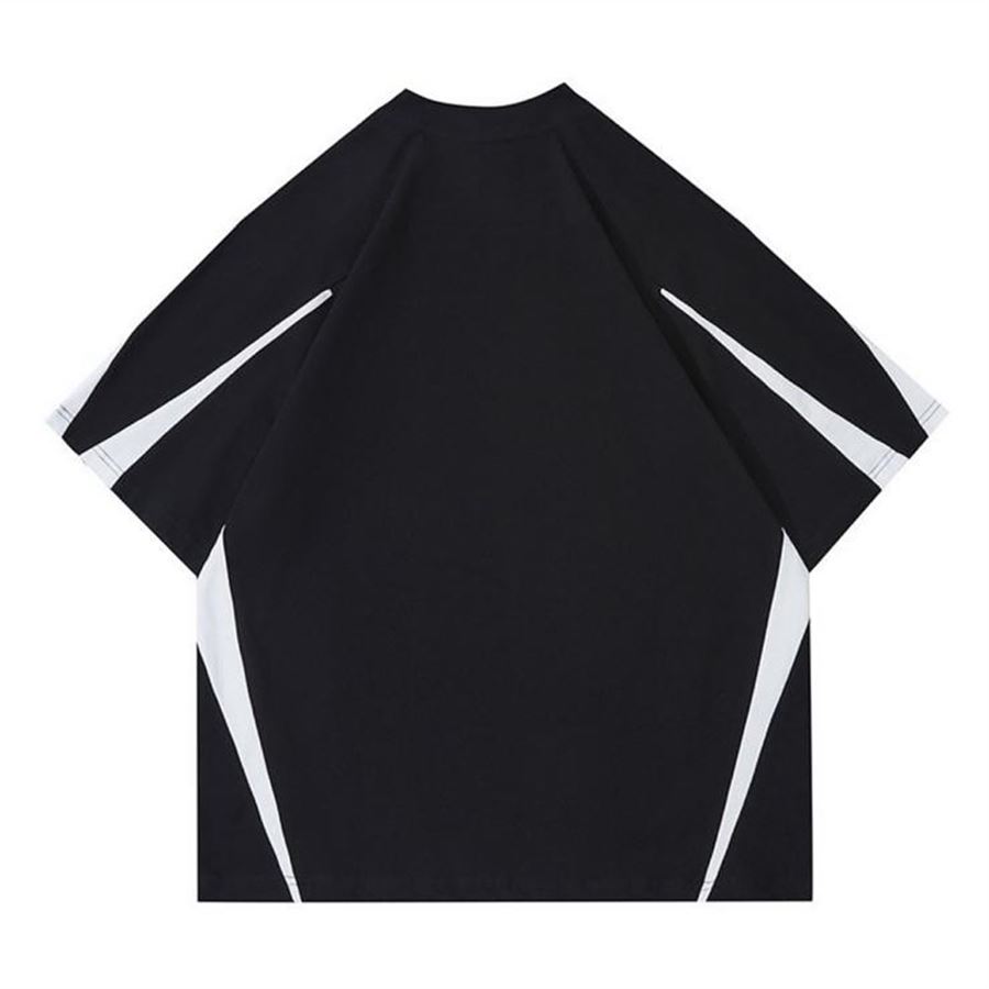 Beyaz Şeritli Siyah Blackair Retro (Unisex) T-Shirt