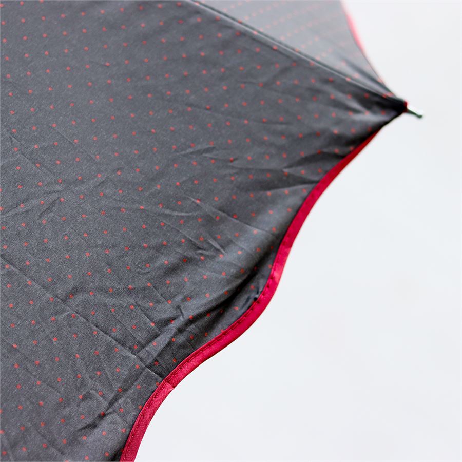 Siyah Üzerine Kırmızı Puantiyeli Şemsiye