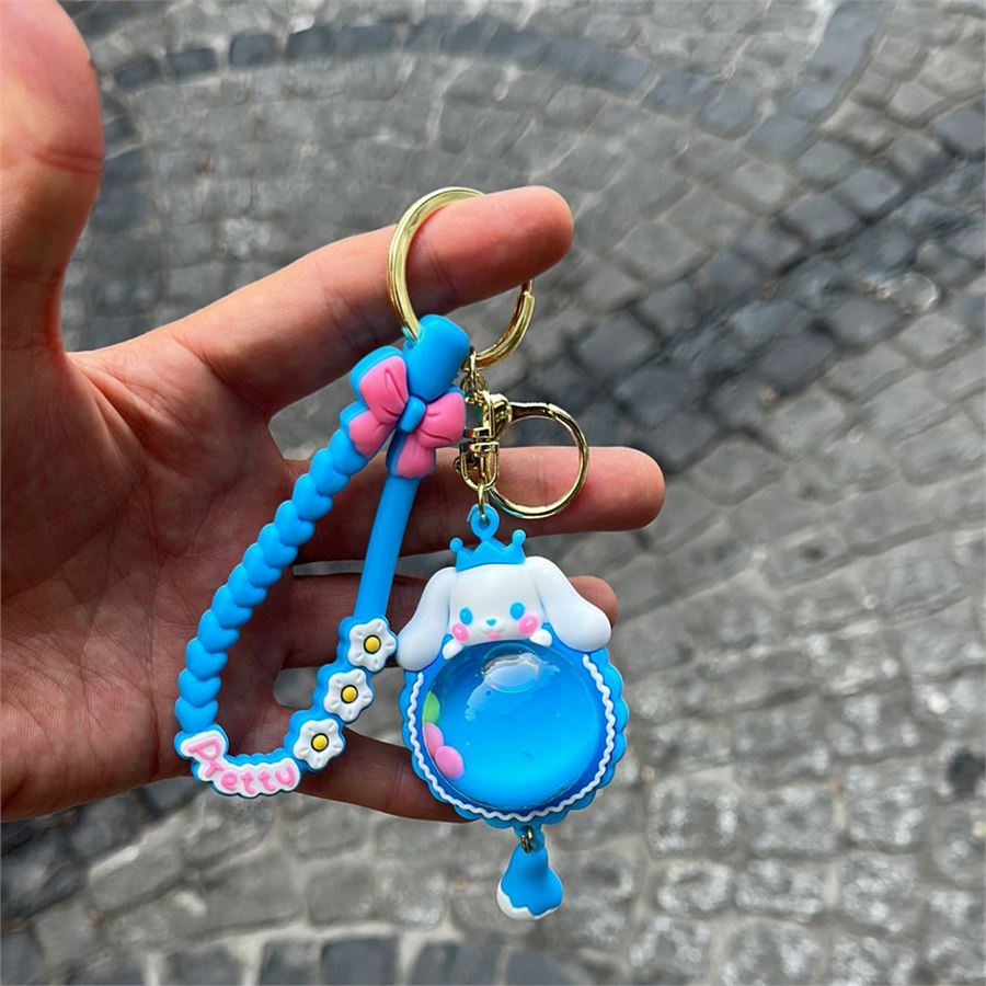 Mavi Sanrio Pretty Sulu Figür Silikon Anahtarlık