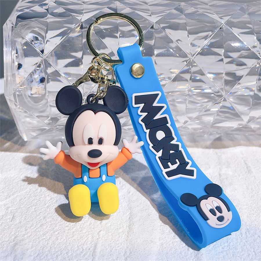 Mavi Oturan Minnie Mouse Silikon Anahtarlık