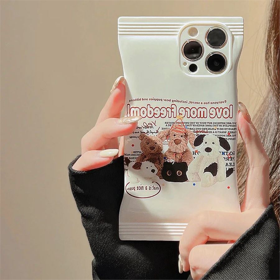 Beyaz Puppets Pocket İphone Telefon Kılıfları