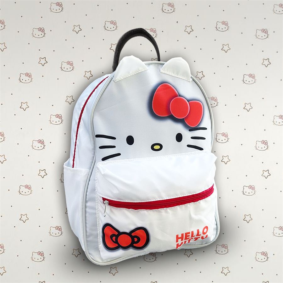 Suluklu Beyaz Hello Kitty Kulak Detaylı Okul Sırt Çantası