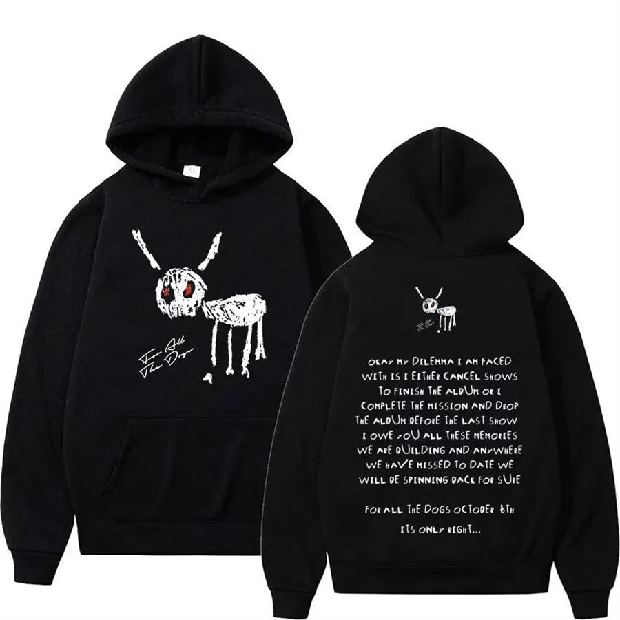 Siyah Drake For All The Dogs Kapüşonlu Sweatshirt