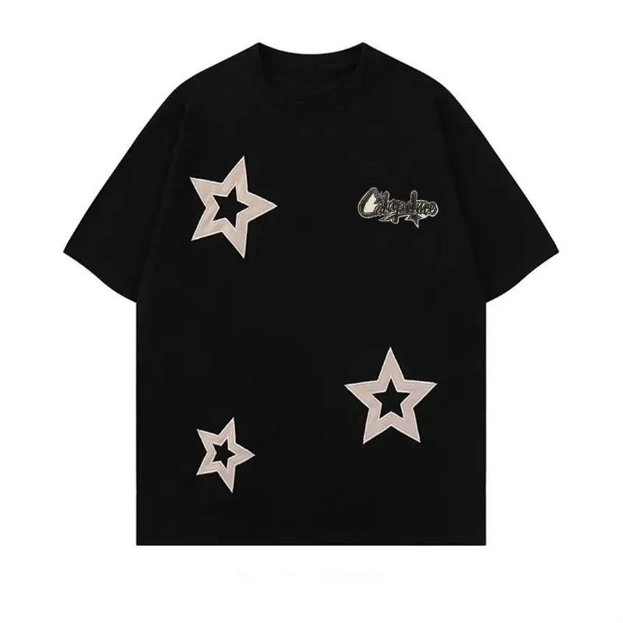 Siyah Star Retro Streetwear Unisex T-shirt 