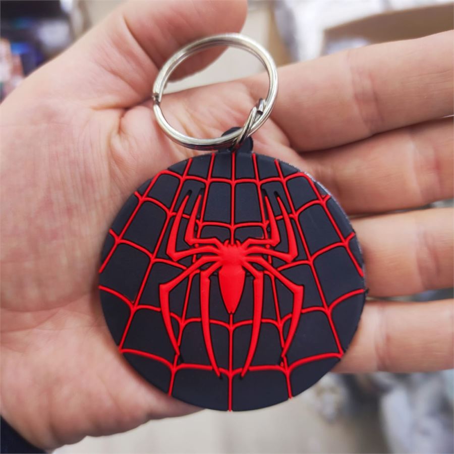 Siyah Spider-man Logo Plastik Anahtarlık