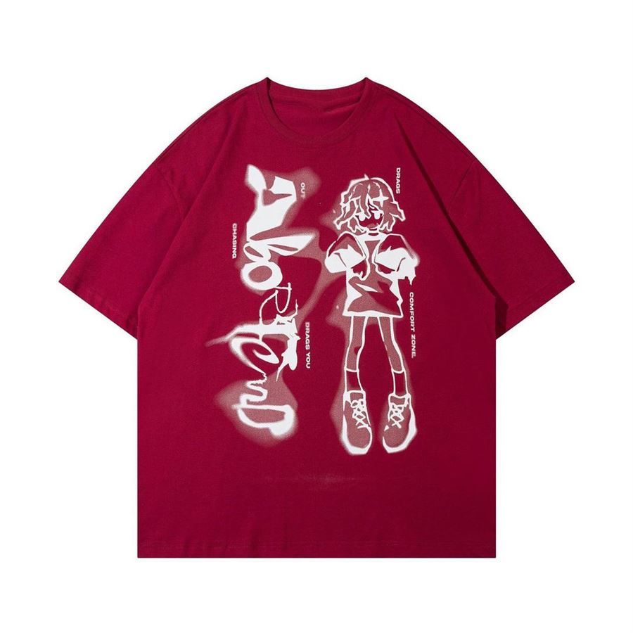 Kırmızı Aborfend Gothic Girl Unisex T-Shirt
