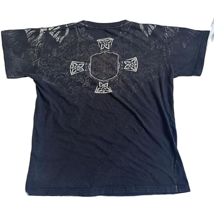 Füme Gothic Stone Free Winged Skull Unisex T-Shirt