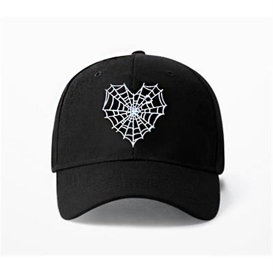 Siyah Spider Web Heart Şapka